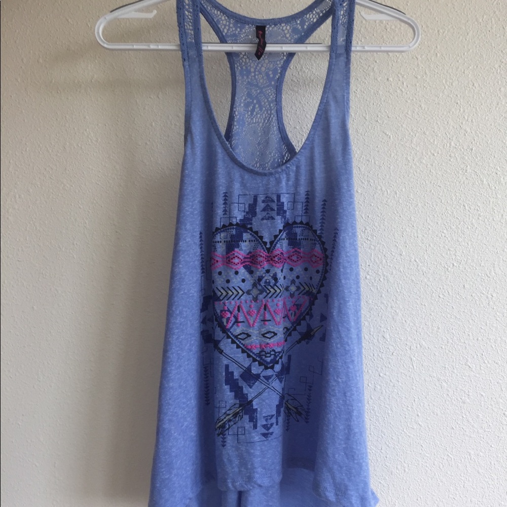 Crossback tank top with heart on front